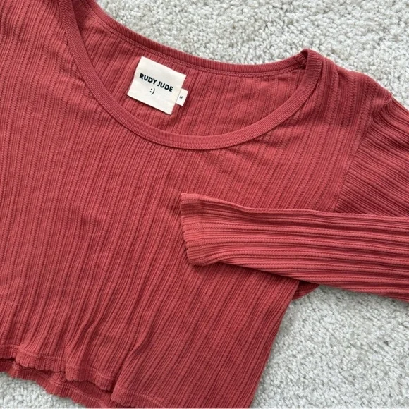 Rudy Jude Sissy Pointelle Crop Top, size M - Picture 2 of 4